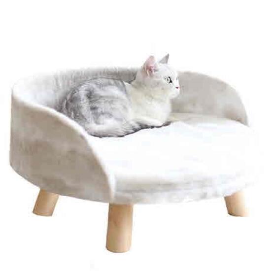 의외로 인기있는 아트박스/부자오빠 보들보들 고양이 강아지 의자 소파 겸용 침대, 그레이 토끼털 추천합니다
