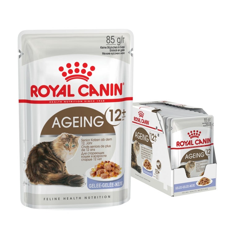 인기있는 로얄캐닌 캣 에이징 12+ 젤리 파우치 85gx12(1box) 고양이 습식 사료 추천합니다