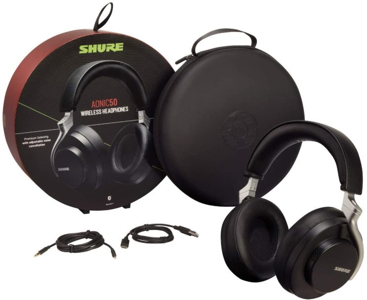 선택고민 해결 (관부가세별도) Shure AONIC 50 Wireless Noise Cancelling Headphones Premium Studio-Quality Sound Bl