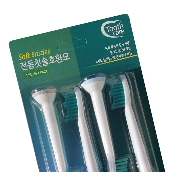 가성비갑 Toothcare 전동칫솔 호환칫솔모(필립스 소닉케어 호환), 4개입, 필립스 호환칫솔모(HX6014) ···