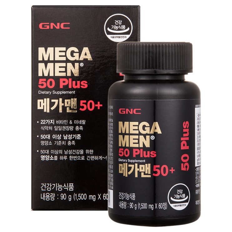 잘나가는 지앤씨 메가맨 50+ 멀티비타민, 60정, 1개 좋아요 잘나가는 지앤씨 메가맨 50+ 멀티비타민, 60정, 1개 좋아요