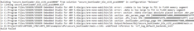  NRF52 error: .rodata is too large to fit in FLASH memory segment