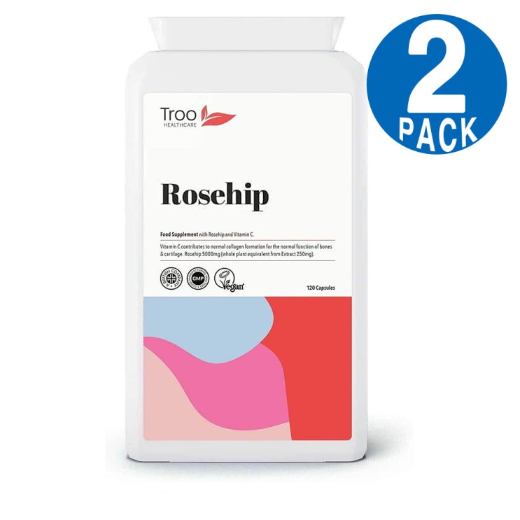 핵가성비 좋은 Troo Health Care Rosehip 영국 트루 로즈힙 비타민C 함유 5000mg 120캡슐 2팩 ···