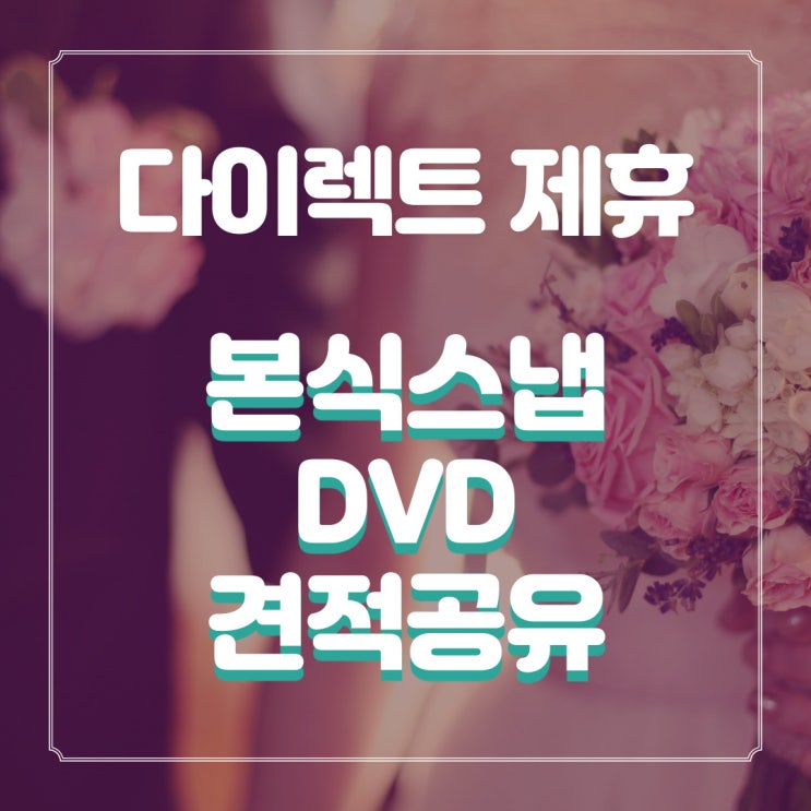 7월 기준 다이렉트 제휴  본식 스냅 DVD 업체 인상 견적 공유