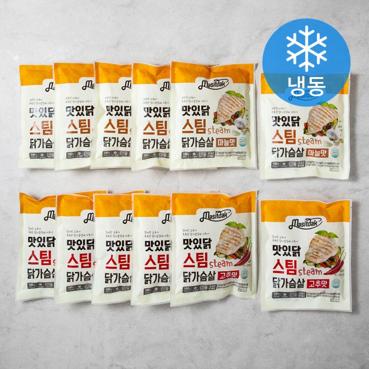 갓성비 좋은 맛있닭 닭가슴살 수비드 스팀 100g x 2종 x 6팩 세트 (냉동), 1세트 추천해요 갓성비 좋은 맛있닭 닭가슴살 수비드 스팀 100g x 2종 x 6팩 세트 (냉동), 1세트 추천해요