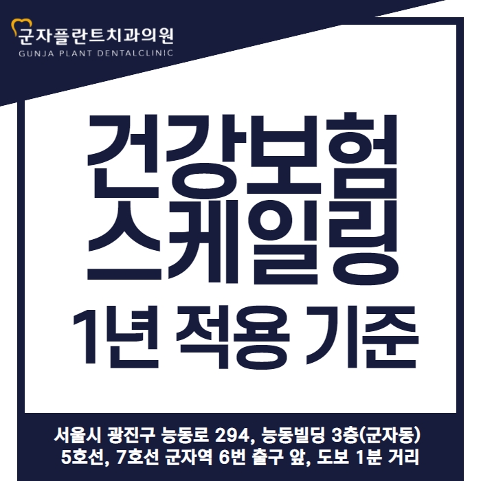 군자플란트치과에서 임플란트랑 스케일링 건강보험도 같이 챙겨요