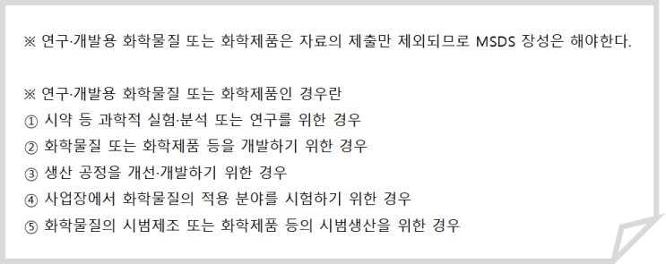  MSDS 제출과 비공개 심사제도