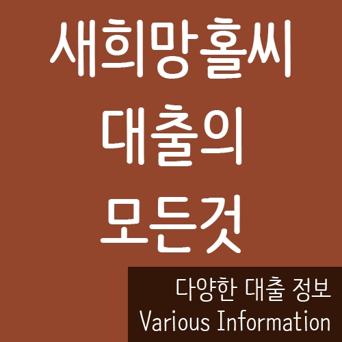  새희망홀씨 대출 필요서류 및 조건