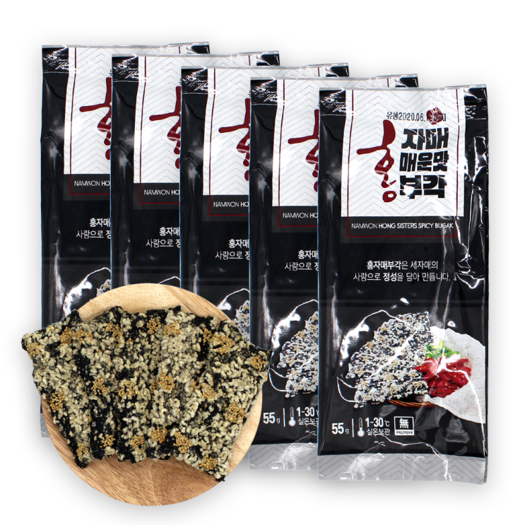 구매평 좋은 홍자매부각 매운맛 김부각 1박스 (5매 55g X 5봉입) ··· 구매평 좋은 홍자매부각 매운맛 김부각 1박스 (5매 55g X 5봉입) ···