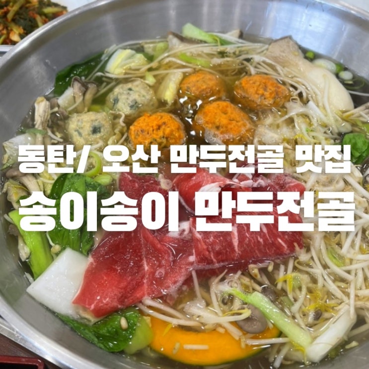  [맛집 소개] 동탄 / 오산 만두전골 맛집 샤브샤브식 만두전골이 맛있는 송이송이 만두전골 내돈 내먹 후기