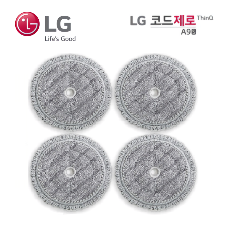 많이 찾는 LG 정품 코드제로 신형 물걸레 4개입 A9 / A9S / M9, 물걸레 패드 1팩 4P ···