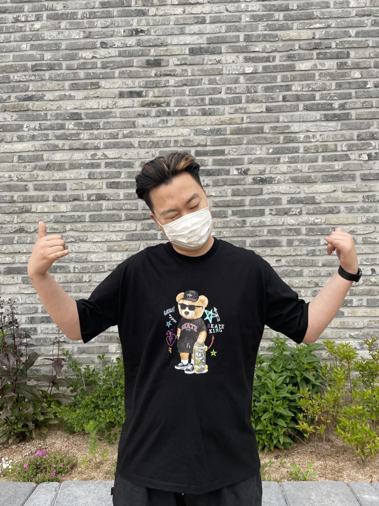  스트릿브랜드 언심플 /여름 시밀러룩 , 커플티 곰돌이 티셔츠 강력추천