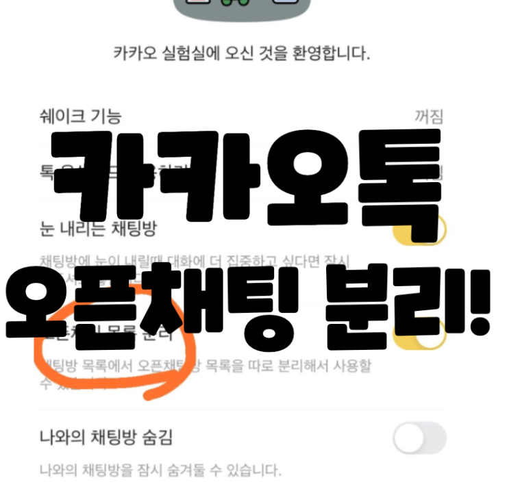  *카카오톡 오픈채팅 분리하기! 깔끔하게 정리 1초면 가능*