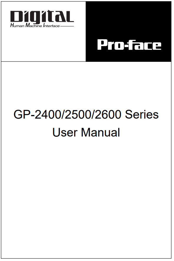 [Proface_GP-2400/2500/2600] - 프로페이스(Pro-Face) 터치판넬 매뉴얼
