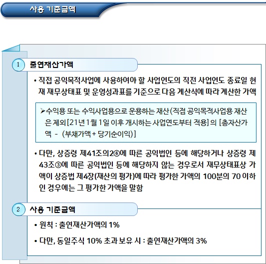 공익법인 출연재산 일정비율 의무사용 공익법인 출연재산 일정비율 의무사용