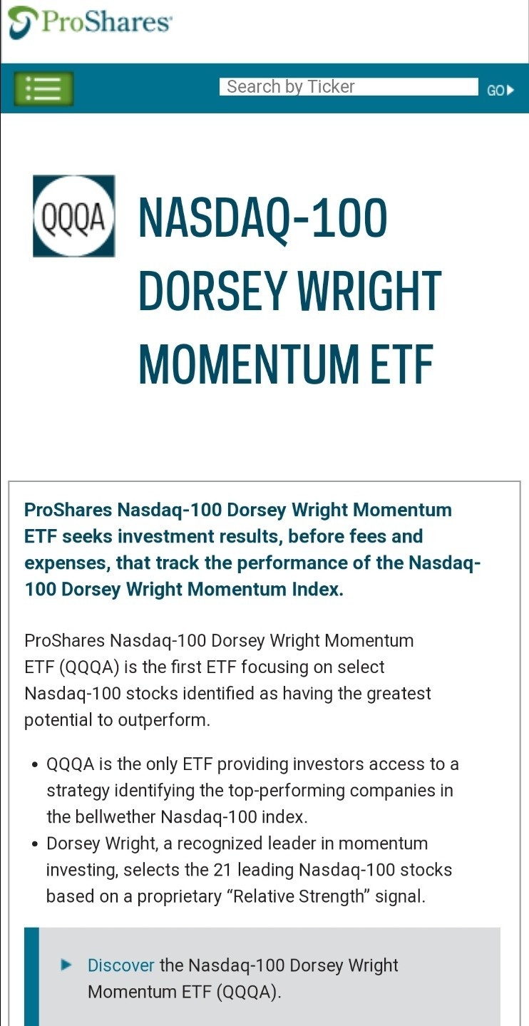 QQQA) ProShares NASDAQ-100 Dorsey Wright Momentum ETF Stock Price
