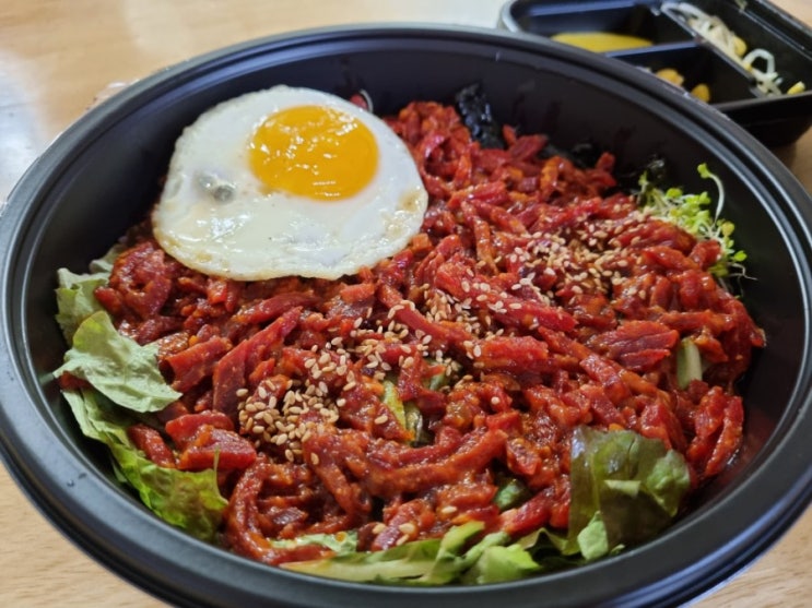 순천 배달 맛집 고기듬뿍대왕비빔밥 가성비 육회비빔밥