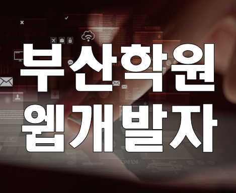  부산 웹개발자 학원 취업완성반 교육 초보자 가능!
