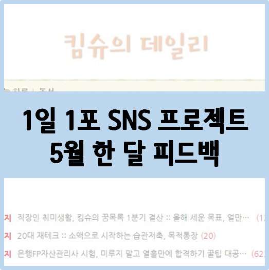  [1일 1포 프로젝트] 킴슈의 5월 한달 피드백 :: 조회수가 높은 글 찾아보기
