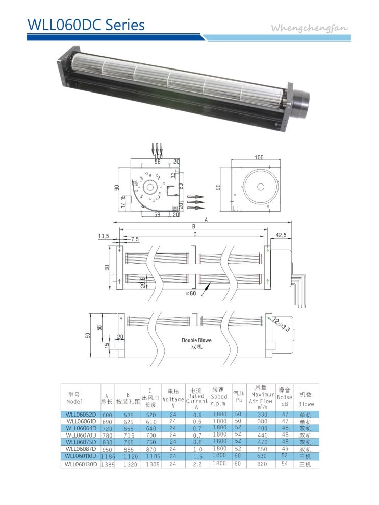  WHC(Wcrossfan) WLL06064D24-3B (DC 24V)