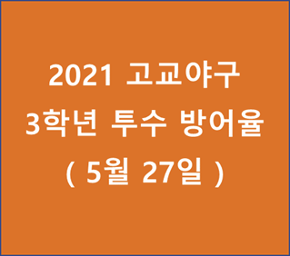 고교야구 3학년 투수 방어율 순위 - 20210527