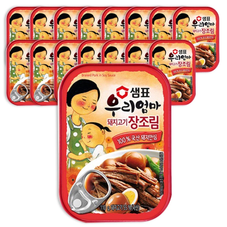 선택고민 해결 샘표 우리엄마 돼지고기 장조림, 110g, 16개입 ···