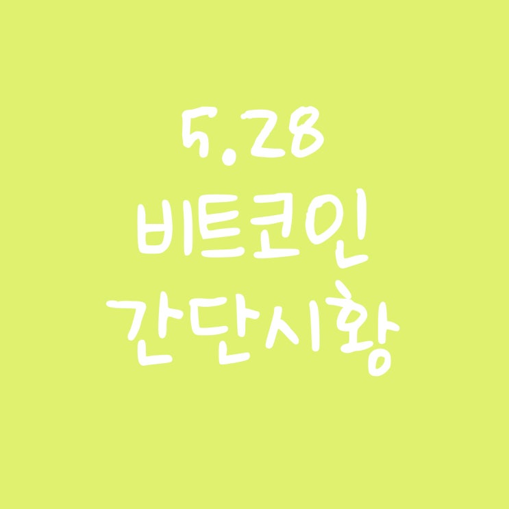  5.28 비트코인 간단 시황
