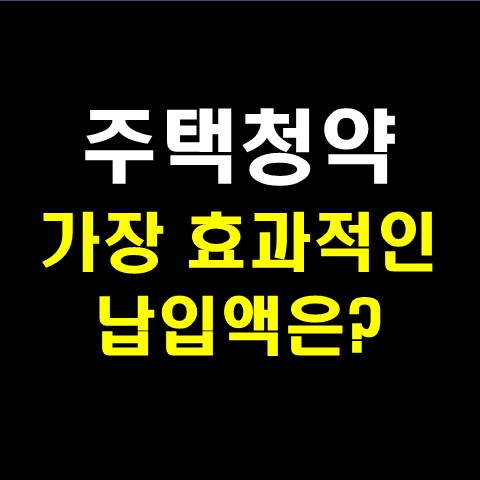  주택청약종합저축 가장 효과적인 금액은?