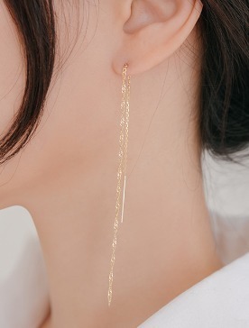 선호도 높은 룬느 실버 14k 로즈 치르르 체인 드롭 귀걸이 (2color) 좋아요 선호도 높은 룬느 실버 14k 로즈 치르르 체인 드롭 귀걸이 (2color) 좋아요