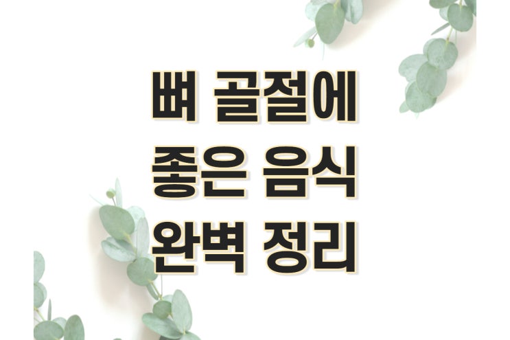  뼈골절에 좋은 음식 알고 먹어야 회복이 빨라집니다.