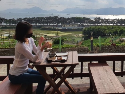  남해카페 공간비 남해바다 오션뷰 카페에서 힐링!