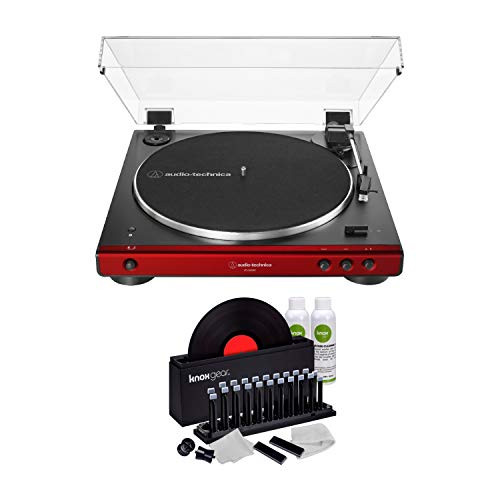 가성비 좋은 Audio-Technica AT-LP60XBT Bluetooth Fully Automatic Stereo Turntable Red with Knox Gear Vinyl
