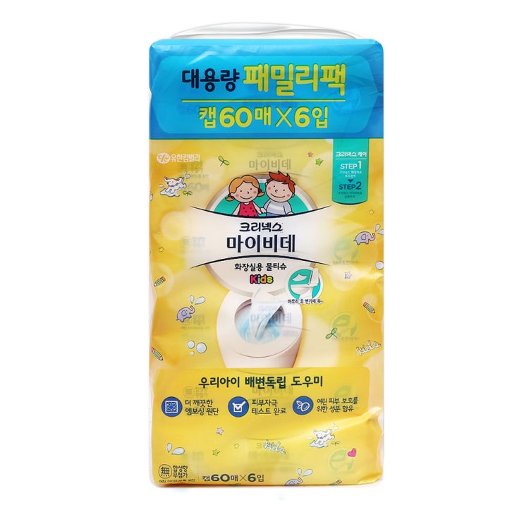인기 많은 크리넥스 마이비데 키즈 화장실용 물티슈 캡형, 60매, 6개 좋아요 인기 많은 크리넥스 마이비데 키즈 화장실용 물티슈 캡형, 60매, 6개 좋아요