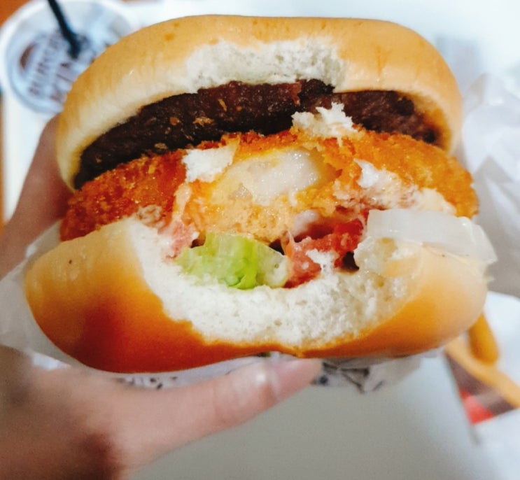  버거킹 아빠상어,고추장소불고기 버거 with붉닭신상 4가지치즈붉닭볶음면