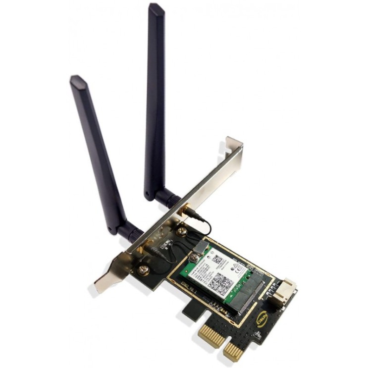 많이 찾는 OKN Wi-Fi 6(11AX) PCIe 카드 2974Mbps 블루투스 5.1 & 160MHz 채널 WirelessPCI 어댑터(데스크톱용 Intel AX200 포함)