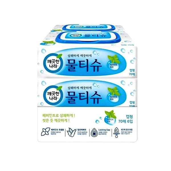 인기있는 깨끗한나라 페퍼민트 물티슈 캡형70매*6입, 70매, 6개 추천해요 인기있는 깨끗한나라 페퍼민트 물티슈 캡형70매*6입, 70매, 6개 추천해요