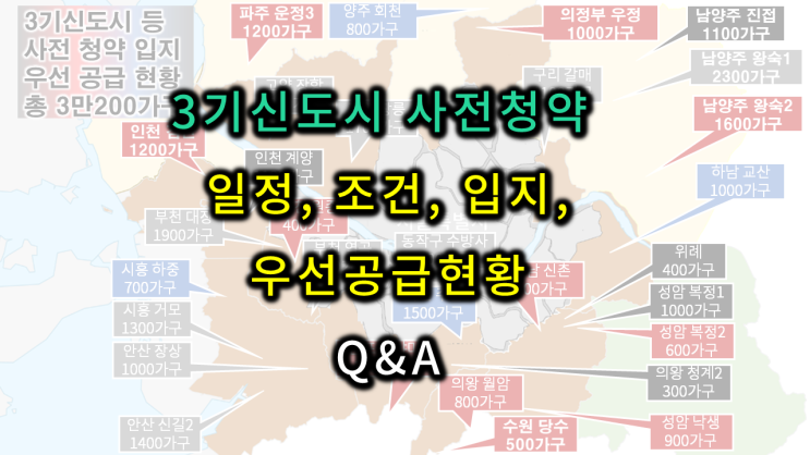 3기 신도시 사전청약 일정, 조건, 입지 및 우선공급 현황 Q&A