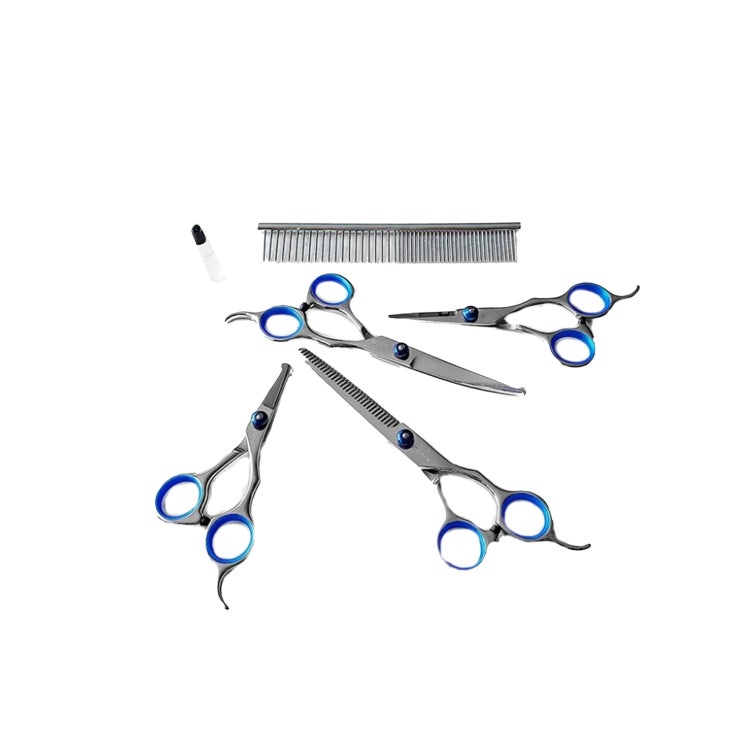 많이 찾는 러브펫 반려동물 미용가위 5종 세트, 세르리안블루 추천합니다