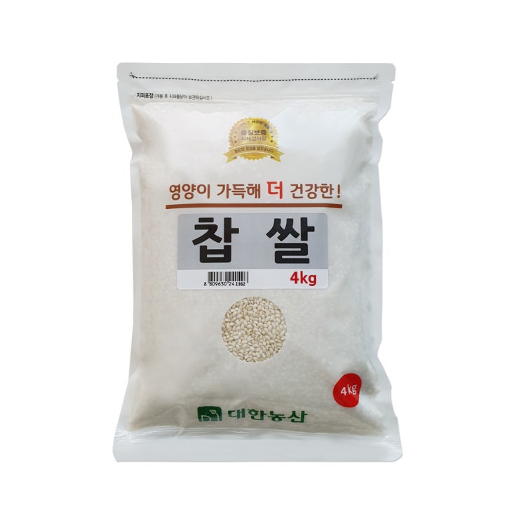 갓성비 좋은 대한농산 찹쌀, 1개, 4kg 좋아요 갓성비 좋은 대한농산 찹쌀, 1개, 4kg 좋아요