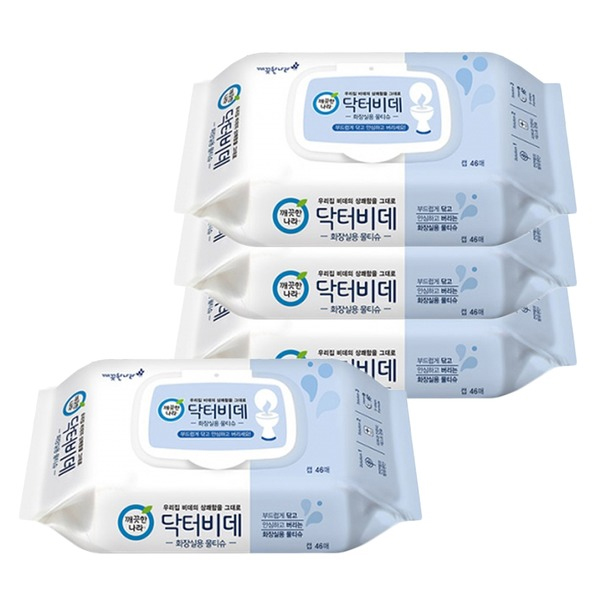 인기 급상승인 깨끗한나라 닥터비데 화장실용 물티슈 캡형, 4개, 46매 ··· 인기 급상승인 깨끗한나라 닥터비데 화장실용 물티슈 캡형, 4개, 46매 ···