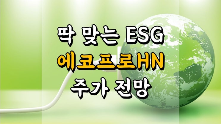  딱 맞는 ESG 에코프로에이치엔 - 주가 전망, EGS 관련주, 친환경 관련주