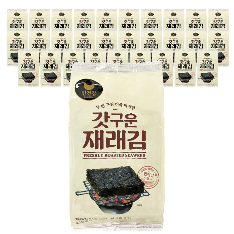 인기있는 만전김 갓구운 재래김 도시락, 4.5g, 30개 좋아요 인기있는 만전김 갓구운 재래김 도시락, 4.5g, 30개 좋아요
