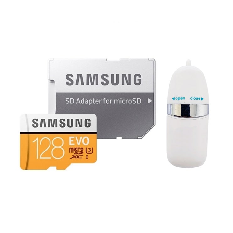 선호도 좋은 삼성전자 마이크로SD EVO MP128GB + SD어댑터 + USB리더기, 128GB 추천합니다 선호도 좋은 삼성전자 마이크로SD EVO MP128GB + SD어댑터 + USB리더기, 128GB 추천합니다