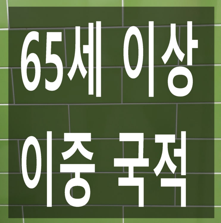 65세 이상 재외동포(시민권자) 이중국적 유지(국적회복과 외국국적불행사서약)
