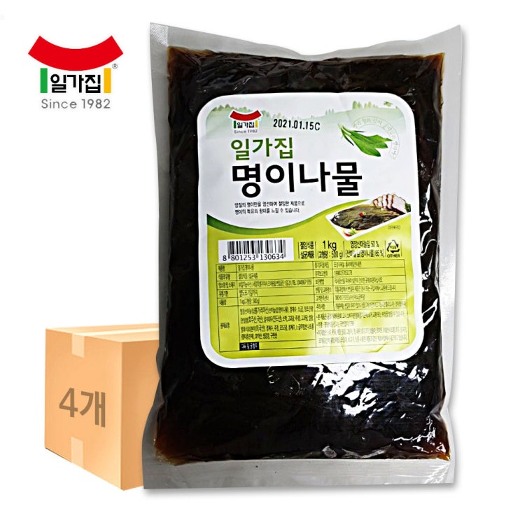 가성비갑 일가집 일미 명이나물 1kg 4개, 단품 좋아요