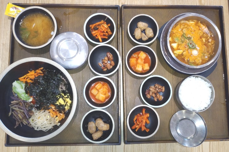  [양평휴게소 원주방향] 양평휴게소의 한식 아침식사 양평궁중비빔밥과 해물순두부찌개