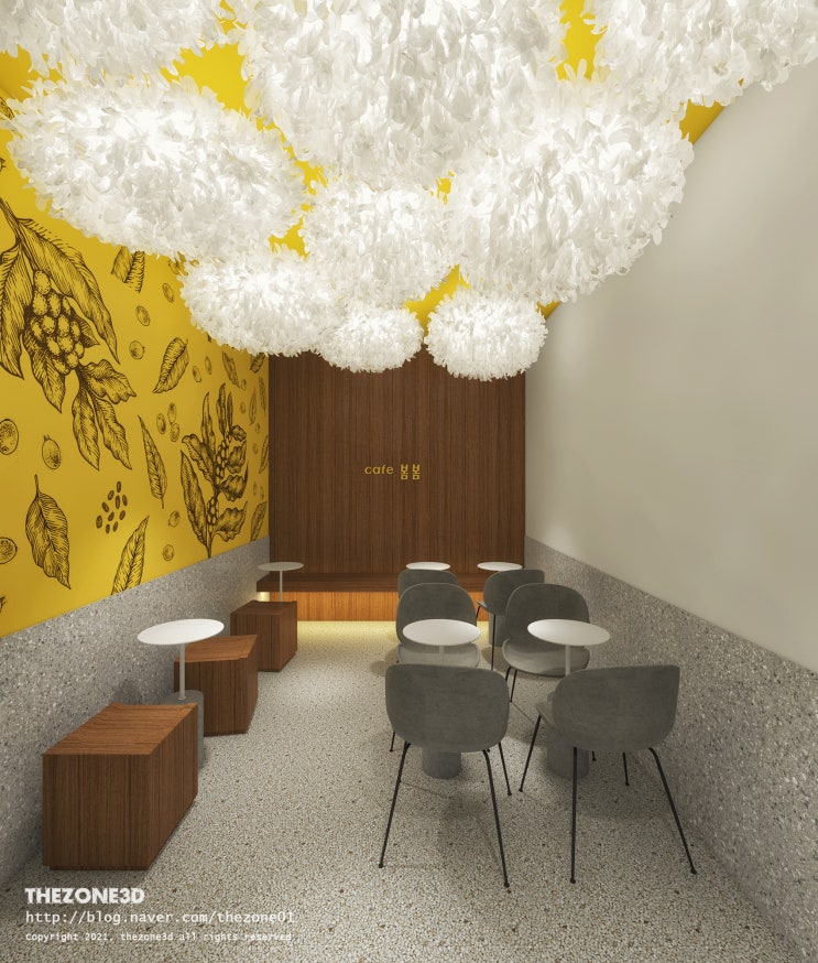  CAFE 카페인테리어투시도, 카페 컨셉디자인 3d투시도 외주설계 더존쓰리디