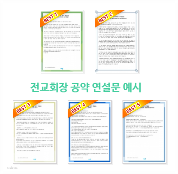  전교회장 공약 연설문 예시 참고해서 작성해봐요