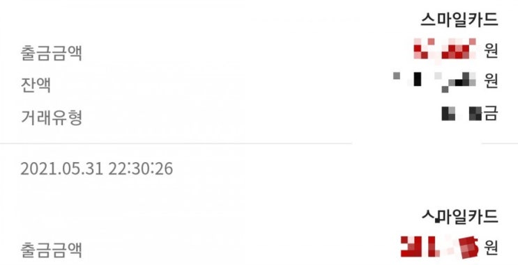  신용카드 선납으로 한달 마무리