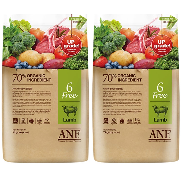  많이 찾는 ANF 유기농 6Free 양고기 전연령 애견 사료, 양, 2kg ···